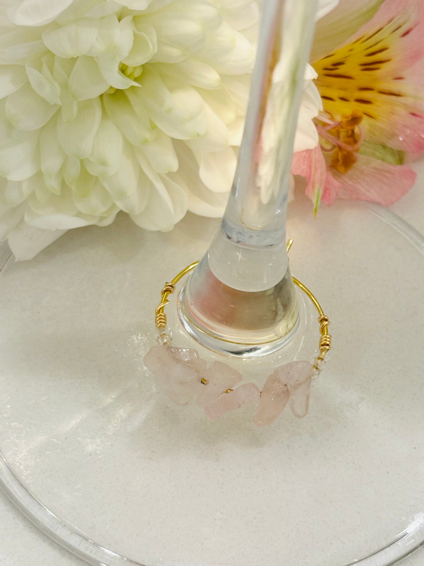 The Bloom | Rose Quartz Glass Charm for Love, Nurture & Radiance