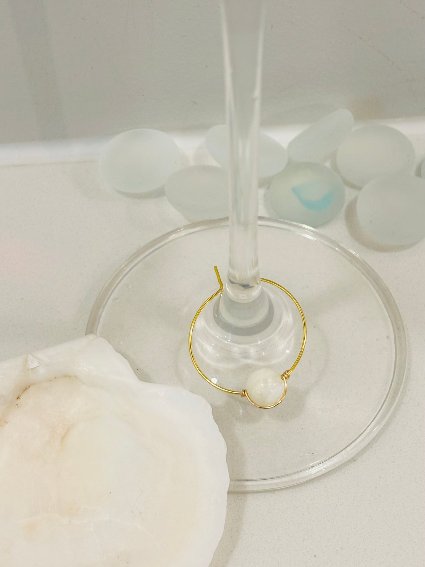 The Shell | Mother of Pearl Glass Charm for Grace, Intuition & Inner Strength
