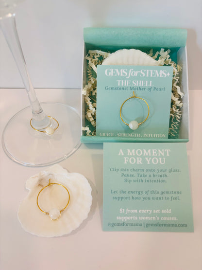 The Shell | Mother of Pearl Glass Charm for Grace, Intuition & Inner Strength