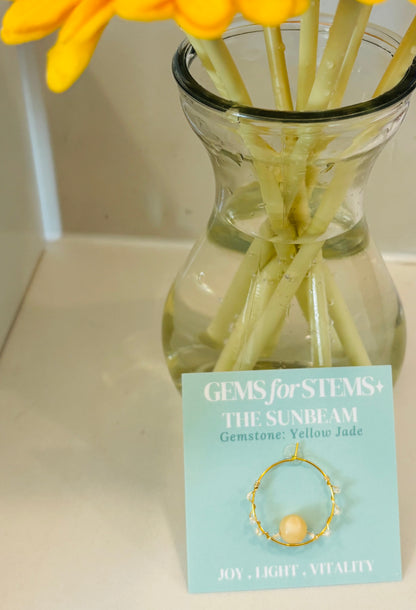 The Sunbeam | Yellow Jade Glass Charm for Joy, Vitality & Light