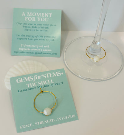 The Shell | Mother of Pearl Glass Charm for Grace, Intuition & Inner Strength