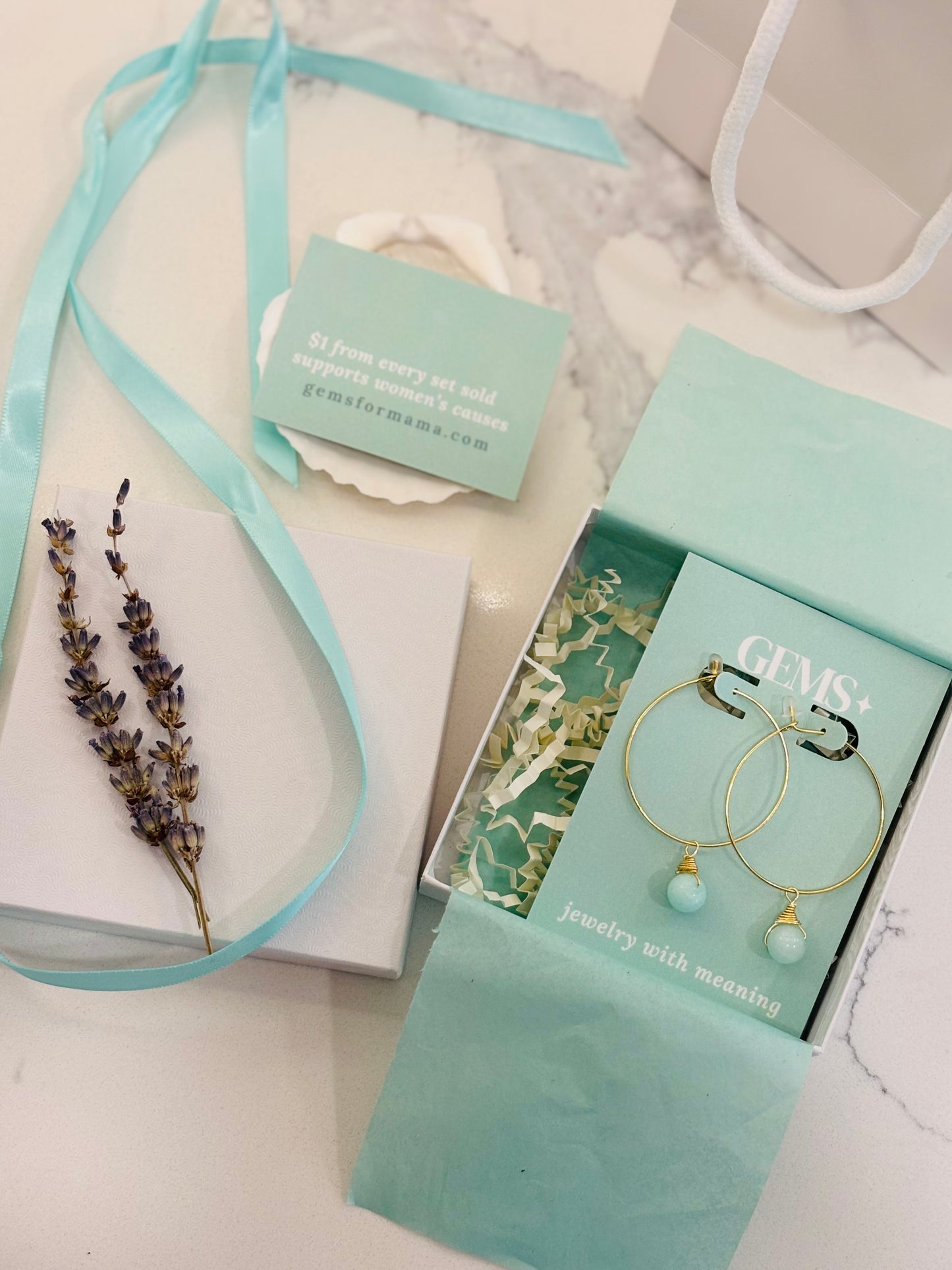 Gem Drop – Seafoam Amazonite Crystal Hoops