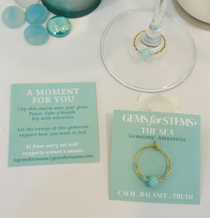 The Sea | Amazonite Glass Charm for Calm, Balance & Clarity