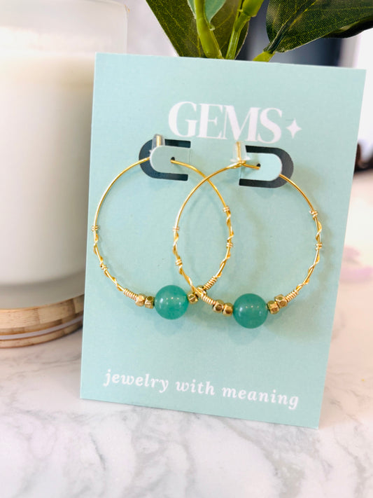 The Green Aventurine Hoop