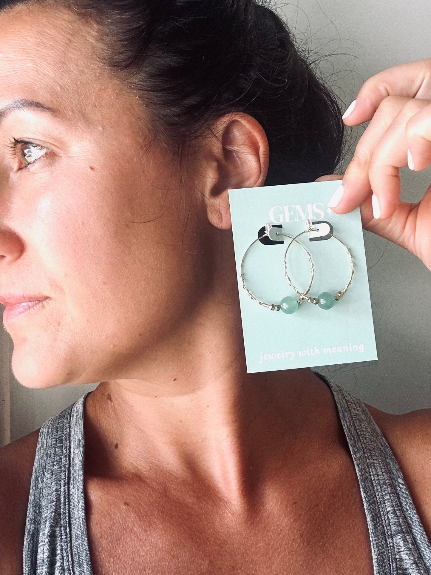 The Green Aventurine Hoop