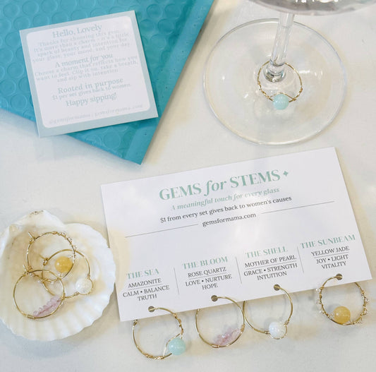 Seaside Bloom Glass Charms - Set of 4